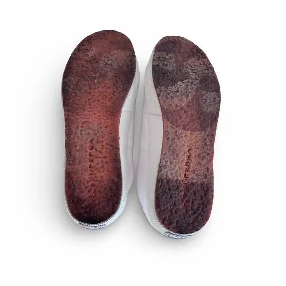 Superga Cotu Classic White Sneakers Women’s Size 8 Low Top Canvas Lace Up Shoes - Picture 11 of 11